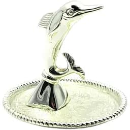 Підставка під кільця дельфін 7х8.5х7.5 см срібло (2580lq)