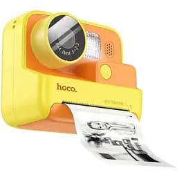 Детская фотокамера с моментальной печатью Hoco DV200 Dual lens Yellow