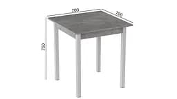 Стіл кухонний Ferrum-decor Дієго 75x70x70 Білий ДСП Бетон 16мм (FRD-105573) - мініатюра 3