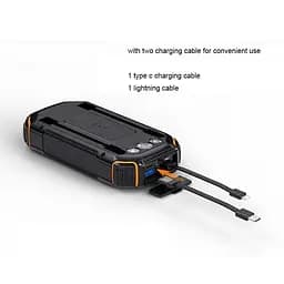 Зовнішній акумулятор із сонячною панеллю Solar power bank 20000 mAh PN-W23 15W Qi - мініатюра 4