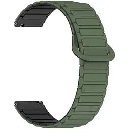 Ремешок DK CDK для Samsung Watch (R810 / R815) 42mm 20mm Silicone Shaped Magnetic (018822) (green / black)