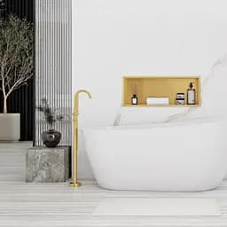 Вбудована полиця Rea 30x60 brushed gold з обідком REA-05608, Золотий - мініатюра 4