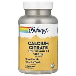 Вітаміни та мінерали Solaray Calcium Citrate with Vitamin D3, 90 капсул