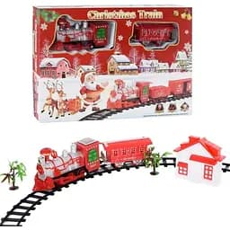 Залізниця Star Toys Christmas Train з вагончиком та будиночком різдвяний поїзд з музикою 101 см Червоний