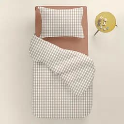 Комплект постільної білизни Cosas Beige check Підлітковий мигдаль (BeigeCheck_El90-13Caramel_155) - мініатюра 2