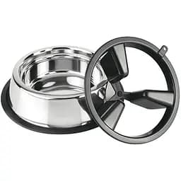 Миска для собак и кошек Croci Slow Eating 2 in 1 металлическая с пластиковым делителем 27 см 