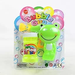 Пистолет с мыльными пузырями Жабка, механический, с мыльным раствором