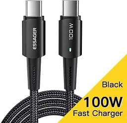 Кабель Essager Sunset USB Type C x USB Type C 100W 1m Black (EXCTT1-CG01) - мініатюра 2