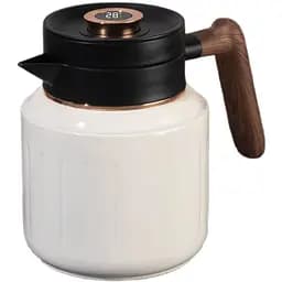 Чайник-термос 1 л із заварником та датчиком температури, білий Yiwu HP-14-51W