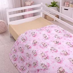 Пододеяльник бязь MirSon Kids Time Tiny Giraffes pink 143х210 см (2200012572818)