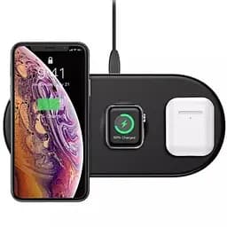 Бездротовий зарядний пристрій Baseus Smart 3 в 1 (Phone + Watch + Pods) 18W WX3IN1-B01 Black - мініатюра 7