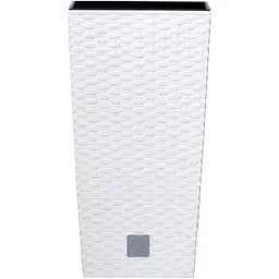 Горшок для цветов Prosperplast Rato квадратный высокий, с вкладышем 2 в 1, 265 мм, белый (71951-449)