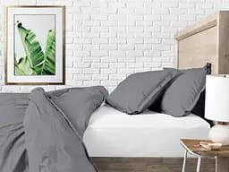 Комплект постільної білизни Cosas Shadow Сімейний графіт (Ranfors_Graphite_White_160x2) - мініатюра 8