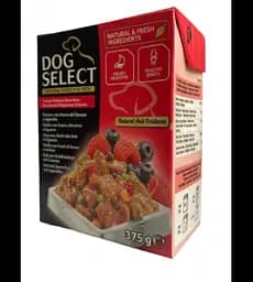 Вологий корм для собак DogSelect з м'ясом, лісовими фруктами та овочами, 375 г