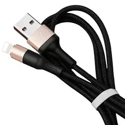 Кабель Hoco X26 USB to Lightning 1 м черный золотистый