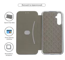 Чехол-книжка для Samsung Galaxy A34 5G (A346), G-Case, синий, кожаный чехол-книжка из экокожи (PU) и TPU, с магнитом, с подставкой и вместительным кардхолдером, противоударный, защита всего корпуса, ArmorStandart (ARM66159) - мініатюра 3