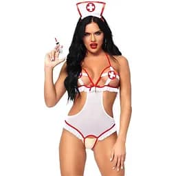 Эротический костюм Leg Avenue Roleplay Naughty Nurse White/Red One size
