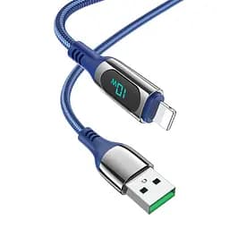Кабель Hoco S51 с дисплеем USB to Lightning 1,2 м синий
