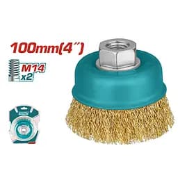 Щітка чашкова дротяна Total 100 мм для КШМ М14 (TAC31041)