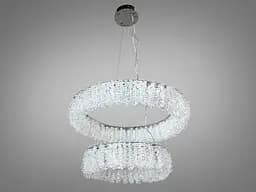 Підвісна люстра Diasha 505-600+400CH LED двоярусна кришталева люстра з регулюванням висоти та пультом, діаметр 60 см - мініатюра 4