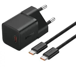 Мережевий зарядний пристрій Baseus GaN5 Fast Charger(mini) 1C 20W EU Cluster Black + Baseus Dynamic 3 Series Fast Charging Data Cable Type-C to Type-C (P10110900113-00)