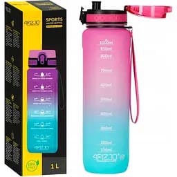 Пляшка для води 4FIZJO спортивна 1000 мл 4FJ0630 Pink/Sky Blue (P-5905973400770)