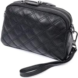 Женская сумка Vintage прошита ромбами на лицевой стороне из натуральной кожи 19.5х12.5х7 см sum0027554