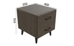 Тумба Віва 2 на конусних ніжках Ferrum-decor 41x35x40 Чорний метал ДСП Дуб Сонома Трюфель 16 мм (FRD-106813) - мініатюра 4
