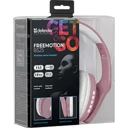 Гарнітура Defender FreeMotion B525 Bluetooth+3.5 мм White-Pink - мініатюра 6