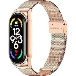 Ремешок BeCover Metal для Xiaomi Mi Smart Band 7 Rose Gold (707496)