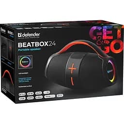Акустична система 1.0 Defender Beatbox 24, 25Вт Bluetooth/FM/TF/USB/AUX/TWS чорна (65324) - мініатюра 2