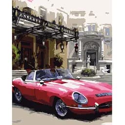 Картина по номерам Ретро ягуар Strateg с лаком размером 40х50 см (VA-0514)