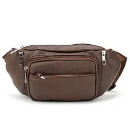 Містка шкіряна сумка на пояс коричнева Tiding Bag M56-2030C
