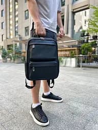 Чоловічий шкіряний рюкзак для ноутбука і подорожей Tiding Bag SB-133863 чорний