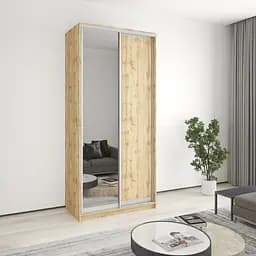 Шкаф-купе двухдверный MebelStar Стандарт AL ДСП/Зеркало 110x60x240 см Дуб тахо (MBS-3781)