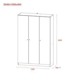 Шафа для одягу Doros Промо Антрацит 3 ДСП 135х48х204 (44900524) - мініатюра 6