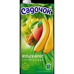 Мультифруктовый соковый напиток Садочок с мякотью пастеризованный 0.95 л