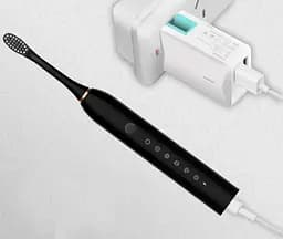Ультразвукова зубна щітка з 4 насадками Sonic Toothbrush X-3 White - мініатюра 5