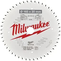 Диск пиляльний по дереву PFTE MILWAUKEE, діаметр 165х20х2,2мм, 48 зуб.