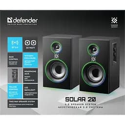 Акустична система 2.0 Solar 20 20Вт Bluetooth 5.0+3,5мм, RGB підсвітка, чорна (65721) - мініатюра 7