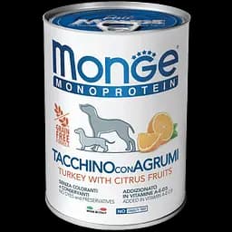 Влажный корм Monge Dog Fruit Monoprotein индейка с цитрусами, 400 г (70014335)