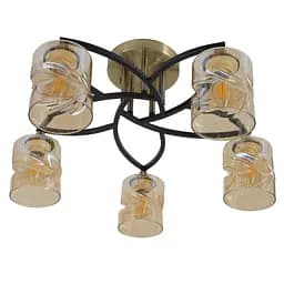 Люстра потолочная Brille классическая в зал E27 60W AB+BK (LK-664C/5)