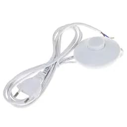 Шнур с круглым выключателем Brille P-2S WHite 1.8 m
