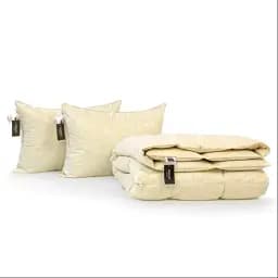 Набір MirSon пуховий №9512 Extra зима ковдра 140х205 см + подушка бежевий (2200010805086)