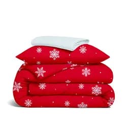 Дитяча постільна білизна фланель Cosas SNOWFLAKES CRANBERRY CS3 110х140см (Flannel_SnowflakesCranberry_El80-01Snow_140)