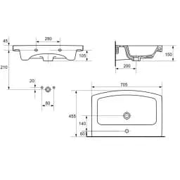 Умивальник меблевий Cersanit Easy 70 см K102-015 30412 - мініатюра 3