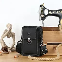 Чоловіча шкіряна сумка на пояс BULL 20х13.5х5 см sum0026001