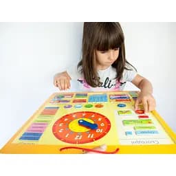 Магнітний календар Viga Toys з годинником українською мовою (50377U) - мініатюра 5