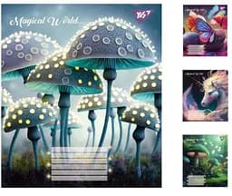 Тетради ученические 12 листов линия. YES Magical world, 25 шт. в упаковке