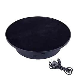 Поворотний стіл для предметної зйомки і 3D фото Heonyirry C366, діаметр 20 см, чорний вельвет (101083)